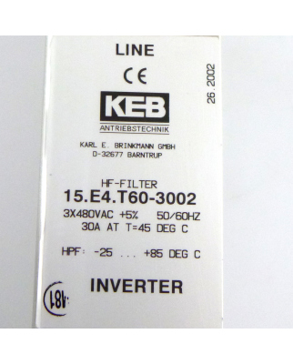 KEB HF-Filter 15.E4.T60-3002 GEB