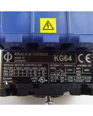 Kraus&Naimer Lasttrennschalter KG64BT203/12VE OVP