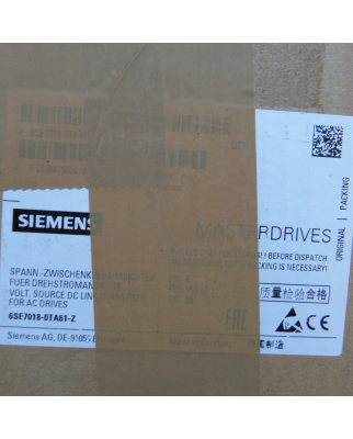 SIMOVERT Masterdrive 6SE7018-0TA61-Z Z=G91 E-Stand:E OVP