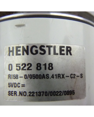 Hengstler Inkremental Drehgeber RI58-O/0500AS.41RX-C2-S 0522818 GEB