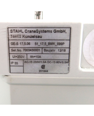 STAHL / Stromag Getriebeendschalter GE-S 17,5.06...