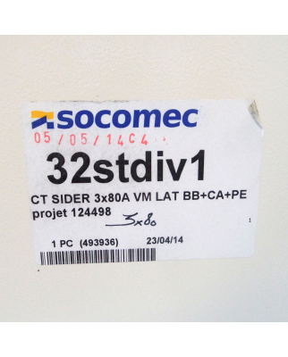 SOCOMEC Sicherheitsschrank Sider 3x80A 32733008 500V OVP