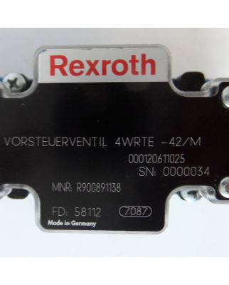Rexroth Regel-Wegeventil 4WRTE10V1-100L-41/6EG24K31/A5M + 4WRTE-42/M + 4WRTE10.-41/A5 NOV
