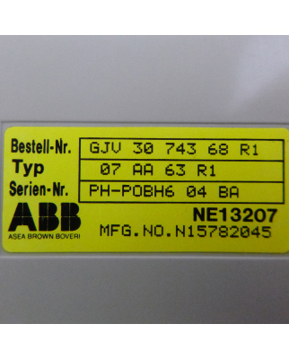 ABB Analog Output Module 07 AA 63 R1 Bestell-Nr.: GJV 30...