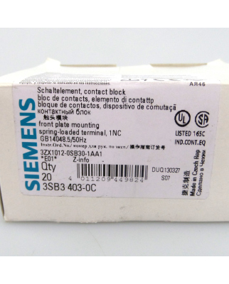 Siemens Schaltelement 3SB3403-0C (20Stk.) OVP