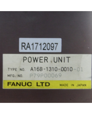 Fanuc Power Unit A16B-1310-0010-01 GEB