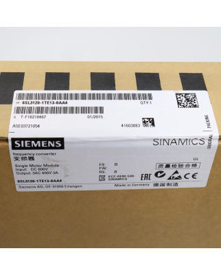 Sinamics Single Motor Module S120 6SL3120-1TE13-0AA4...