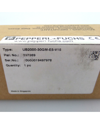 Pepperl+Fuchs Ultraschallsensor UB2000-30GM-E5-V15 097969 OVP