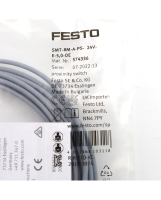 Festo Näherungsschalter SMT-8M-A-PS-24V-E-5,0-OE 574336 OVP