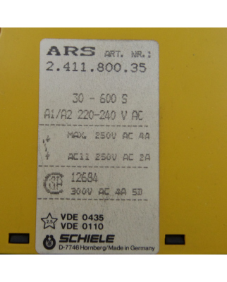 Schiele Zeitrelais ARS 2.411.800.35 30-600s OVP
