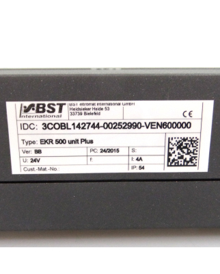 BST eltromat Regelgerät EKR 500 unit Plus 3COBL142744 Vers.:BB OVP