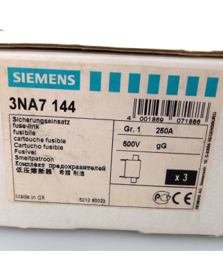 Siemens NH-Sicherungseinsatz 3NA7144 (3Stk.) OVP