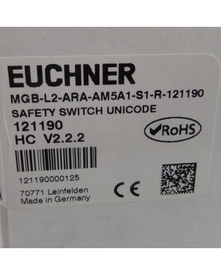 Euchner Zuhaltemodul MGB-L2-ARA-AM5A1-S1-R-121190 121190 HC V2.2.2 SIE