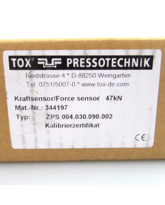 TOX Pressotechnik Kraftaufnehmer ZPS004 344197 OVP