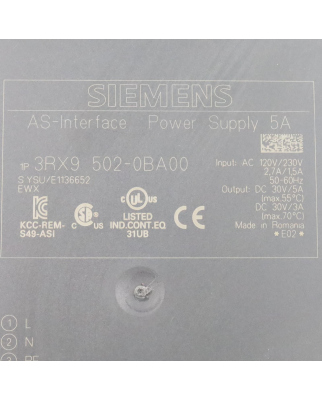 Siemens AS-Interface Netzteil 3RX9502-0BA00 GEB