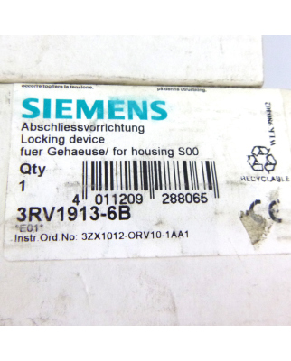 Siemens Abschließvorrichtung 3RV1913-6B (9Stk.) OVP