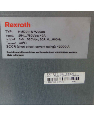 Rexroth Doppelachs-Wechselrichter HMD01.1N-W0036-A-07-NNNN GEB #K3
