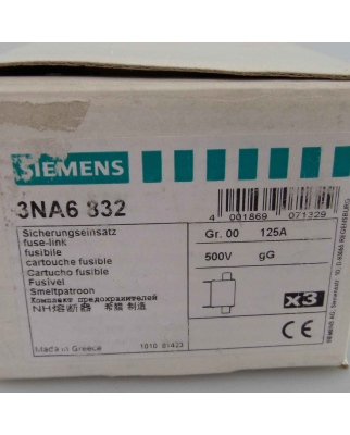 Siemens NH-Sicherungseinsatz 3NA6 832 (3Stk.) OVP