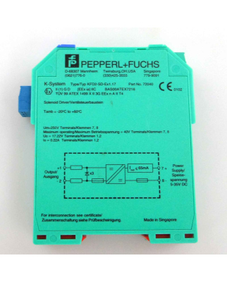 Pepperl+Fuchs Ventilsteuerbaustein KFD2-SD-EX1.17 72040 GEB