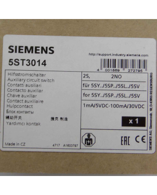 Siemens Hilfsstromschalter 5ST3014 OVP