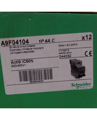 Schneider Electric Miniatur-Leitungsschalter A9F04104 044032 iC60N C4A (12Stk.) OVP