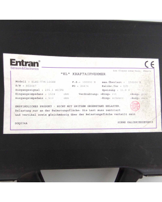 Entran Kraftaufnehmer ELHS-T7M-100KN #K2 GEB