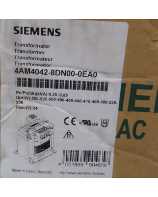 Siemens Transformator SITAS 4AM4042-8DN00-0EA0 OVP