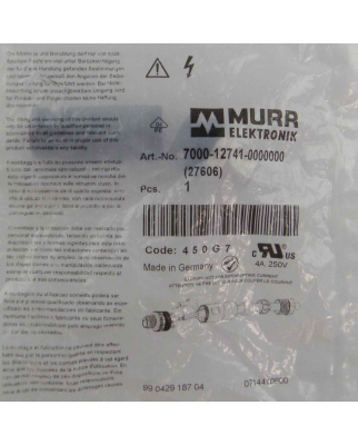 Murr elektronik M12 St. ger. selbstanschl. Schraubklemme 7000-12741-0000000 OVP