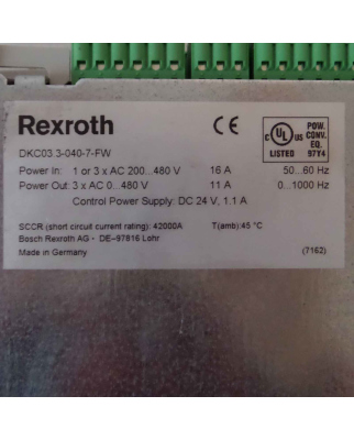 Rexroth AC Servo Controller Ecodrive DKC03.3-040-7-FW R911279428 GEB