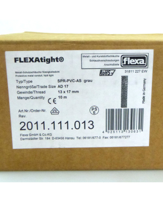 flexa Metallschutzschlauch SPR-PVC-AS AD 17 2011.111.013 (10M) OVP