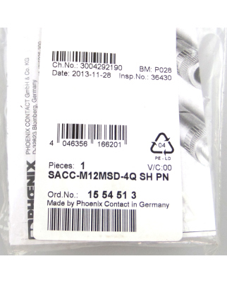 Phoenix Contact Datensteckverbinder SACC-M12MSD-4Q SH PN 1554513 (2Stk) OVP