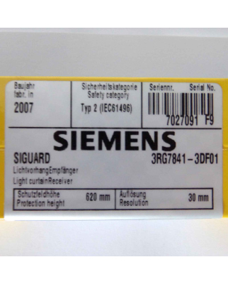Siemens Lichtvorhang Empfänger 3RG7841-3DF01 OVP