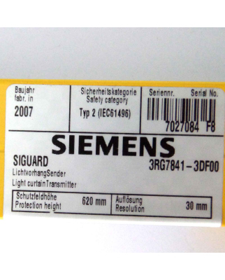 Siemens Lichtvorhang Sender 3RG7841-3DF00 OVP
