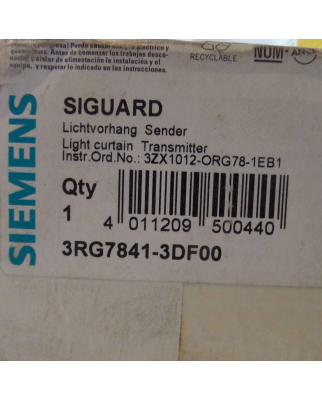 Siemens Lichtvorhang Sender 3RG7841-3DF00 OVP