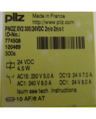 Pilz Sicherheitsschaltgerät PNOZ XV2 300/24VDC 2n/o 2n/o t 774508 GEB