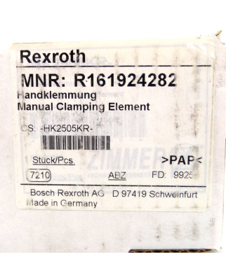 Rexroth/Zimmer Hand-Klemmelement HK2505KR R161924282 OVP 