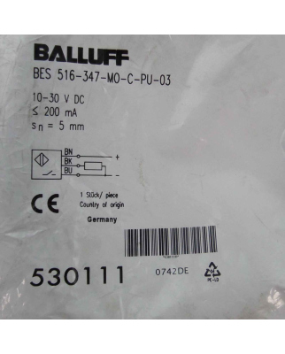 Balluff induktiver Sensor BES01FL BES 516-347-MO-C-PU-03 OVP