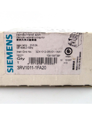 Siemens Leistungsschalter 3RV1011-1FA20 OVP
