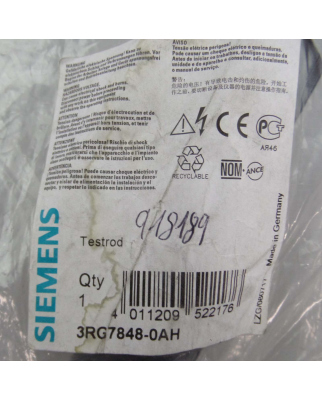 Siemens Prüfstab 3RG7848-0AH OVP