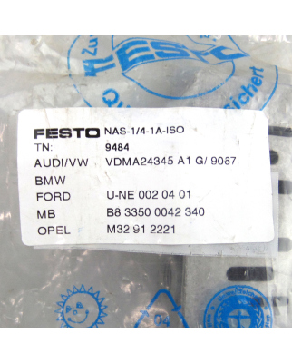 Festo Einzelanschlussplatte NAS-1/4-1A-ISO 9484 OVP