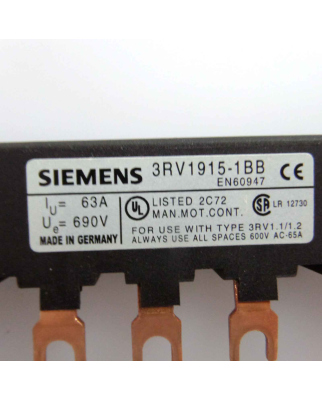 Siemens 3 Phasen Sammelschiene 3RV1915-1BB (2Stk.) GEB