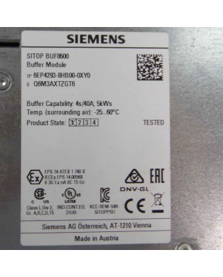 SITOP BUF8600 6EP4293-8HB00-0XY0 E-Stand:01 GEB