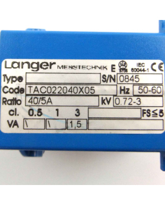 Langer Messtechnik Aufsteck-Stromwandler TAC022040X05 GEB