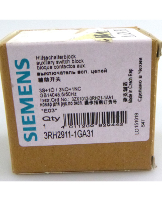 Siemens Hilfsschalterblock 3RH2911-1GA31 OVP