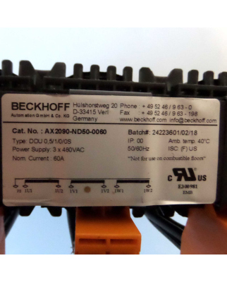 Beckhoff Netzdrossel AX2090-ND50-0060 GEB