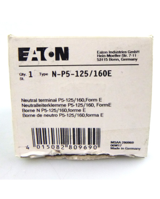 Eaton Neutralleiterklemmen N-P5-125/160E 280969 OVP