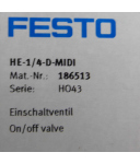Festo Einschaltventil HE-1/4-D-MIDI 186513 OVP