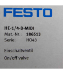 Festo Einschaltventil HE-1/4-D-MIDI 186513 OVP