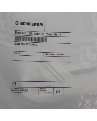 SCHMERSAL Sicherheits-Sensor BNS 260 STG-AS-L 101186156 OVP