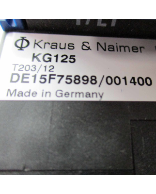 Kraus&Naimer Hauptschalter KG125 T203/12 DE15F75898/001400 GEB